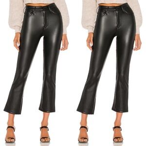 Mother The Insider Ankle Faux Leather Pants Black Womens 25 Made In USA